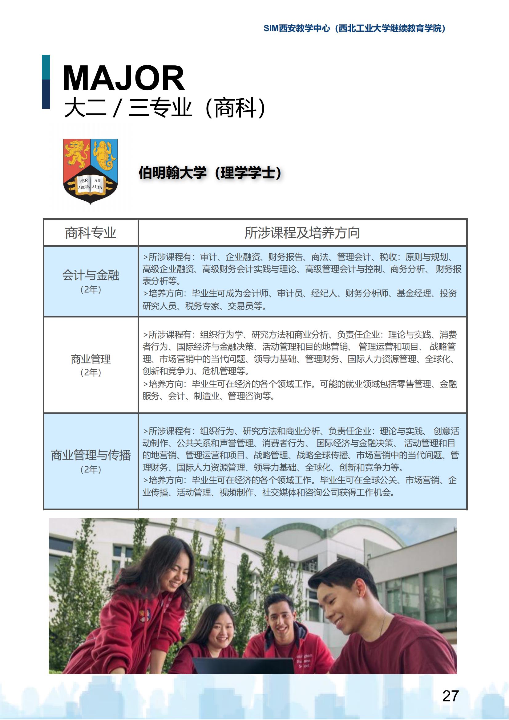 2025年西北工业大学新加坡SIM国际大一定向班招生简章