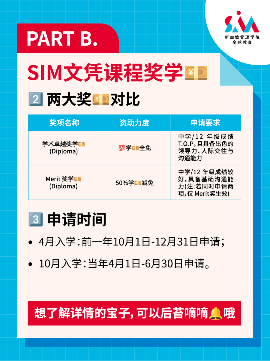 新加坡管理学院SIM奖学金体系